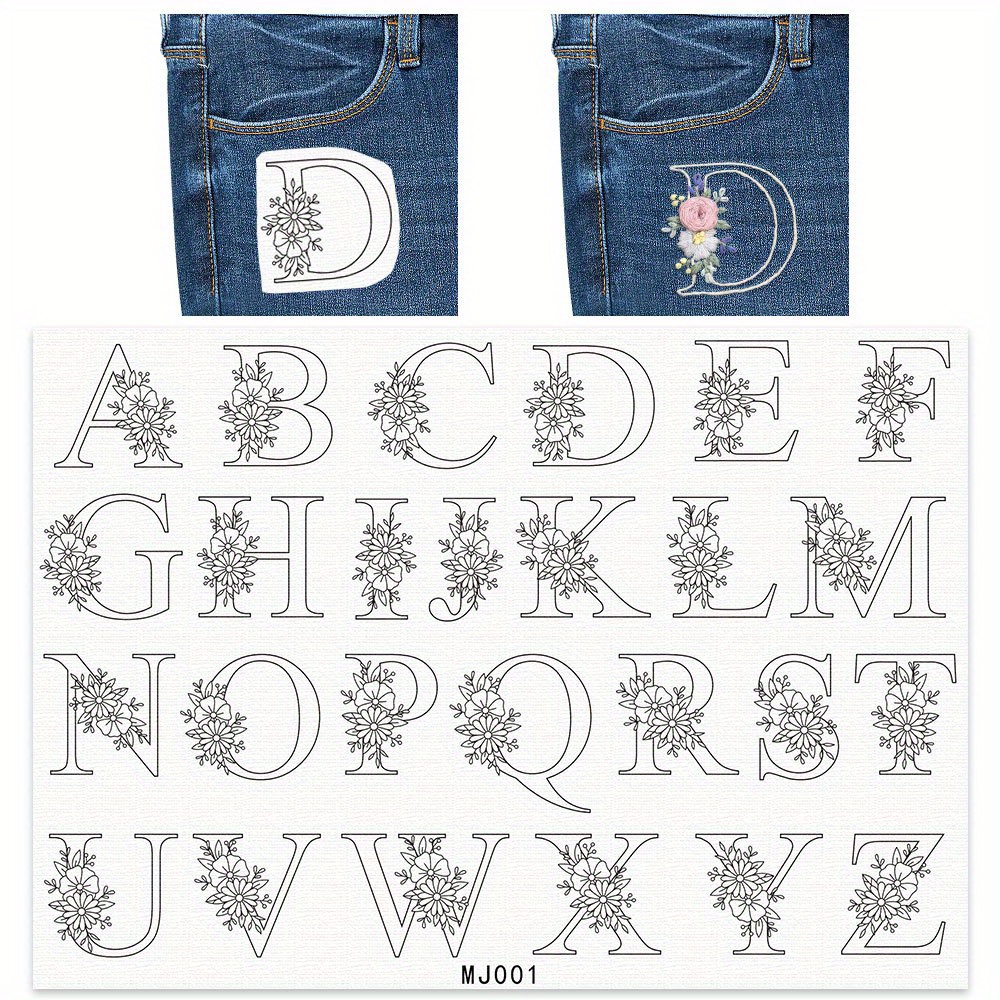 Embroidery Meaning - 꽃무늬 문자 D 디자인 자수 안정제