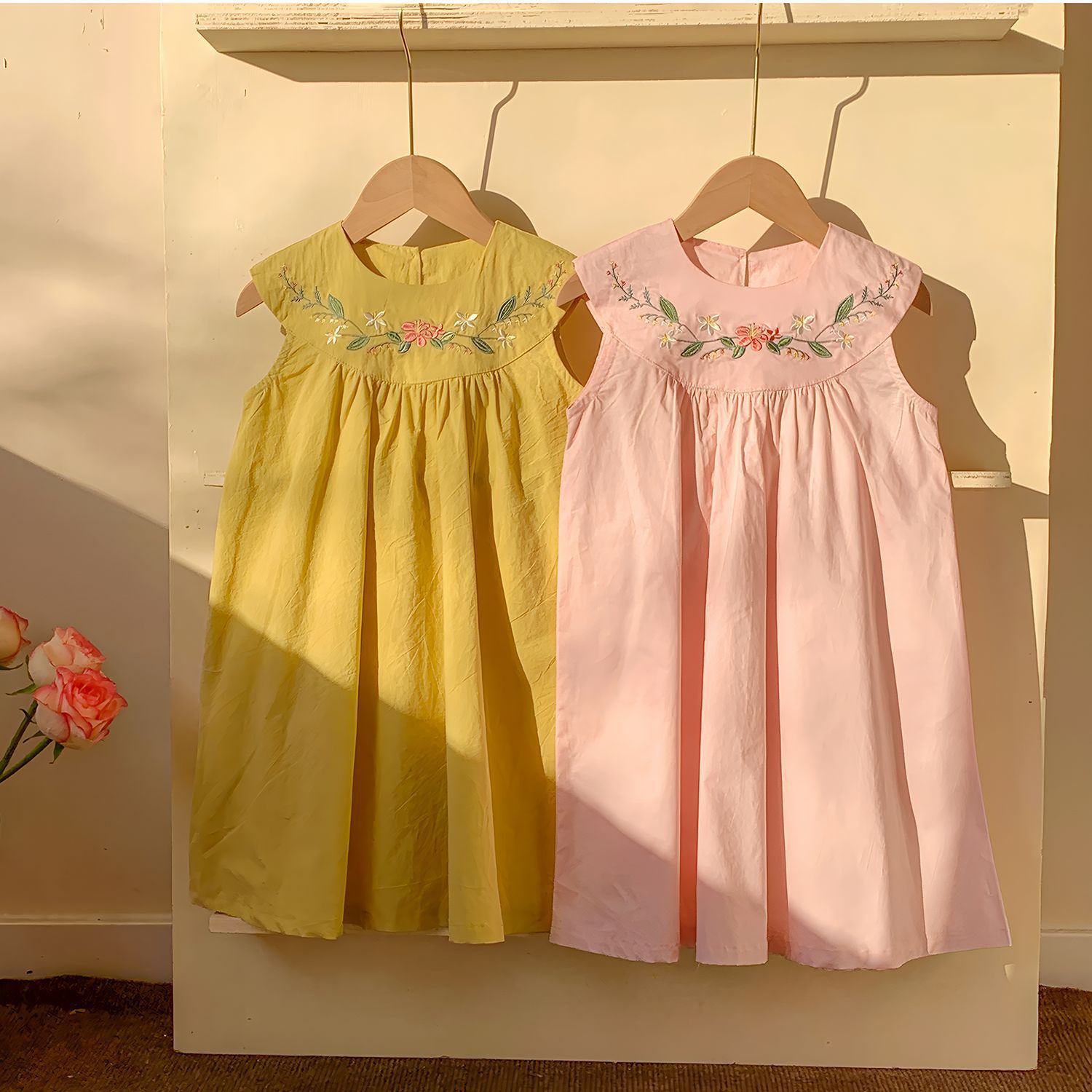 2-7세 한국어 버전 여름 신상 여아 캐주얼 원피스 핑 - Embroidery Yellow Dress 리뷰 및 가격